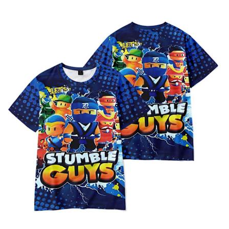 Cosplay Stumble Guys 3D T-paita Lapsille Urheilupaita Casual Lyhythihainen T-paita Joulu Halloween lahjapuku A A 140cm