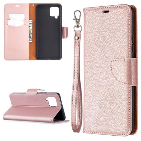 Samsung Galaxy A42 - Litchi Läder Fodral - Roséguld Roséguld