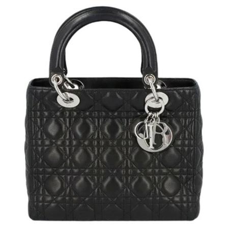 Dior Vintage Pre-owned Læder hndtasker Sort, Dame Vintage Tasker, Størrelse: ONE Size