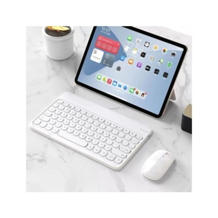 Cuich 10 tuuman langaton Bluetooth-näppäimistö ja hiiri -yhdistelmä (valkoinen)