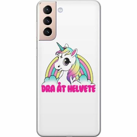 Samsung Galaxy S21 Genomskinligt Skal Unicorn - Dra Åt @!#