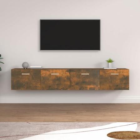 Vidaxl Väggskåp 2 St Rökfärgad Ek 100x36,5x35 Cm Konstruerat Trä Brun
