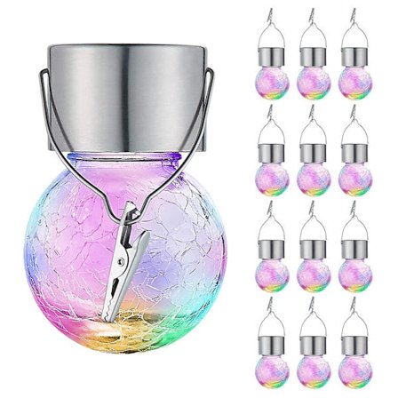 6*6*9cm Färgglada Lyktor - 12-pack Utomhus Solcellsdrivna Hängande Lampor