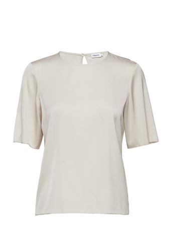 Silk Tee T-shirts & Tops Short-sleeved Creme Filippa K
