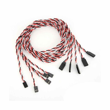 Twisted Servokabel til RC-systemer, 3-benet Servoforlænger med 60-leder Strandet Iltfrit Kobbertråd, Høj Strømkapacitet Lav Modstand