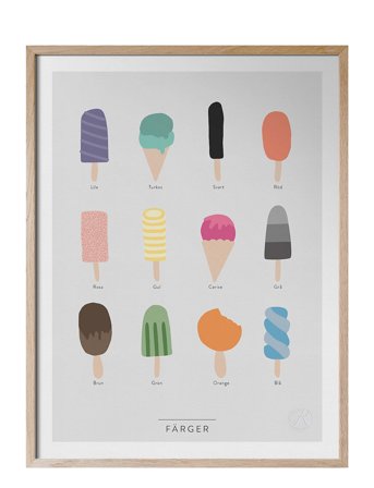 Kunskapstavlan Färger - Multi/patterned - 30X40CM