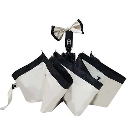 Fransk Vintage Paraply Automatisk 3-delt Foldbar Paraply Bærbar Reise Solregn Paraply