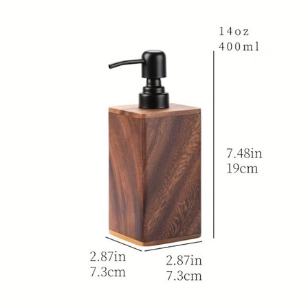 Lotiondispenser i massivt trä med pump, handtvålflaska, jul-/halloweengåva dekoration.