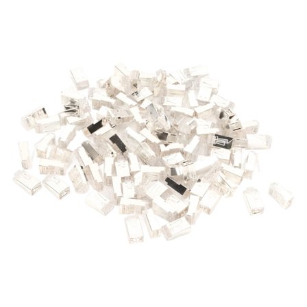 100 stk. RJ45 CAT6e Pass Through-stik Ren Kobber Skærmet Plug and Play 8P8C Ethernet-kabel Krympeender Sølvbelagt