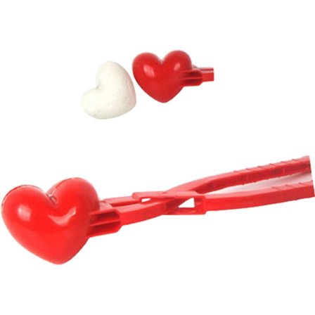 4-pakke snøballklyper, vinter snøballmakerleketøy, snøballpresse, snøballklyper hjerteformede snøballer, perfekte utendørs lek snøleker for barn