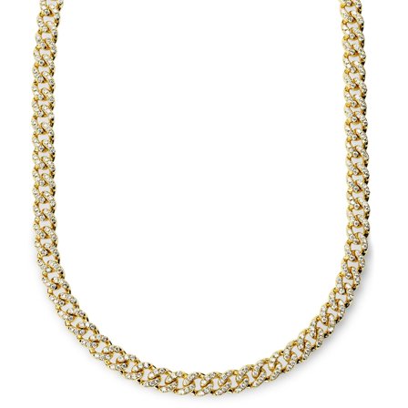 Nicos | 8 mm Iced Gold-tone Cuban Chain Zirconia Necklace for Men