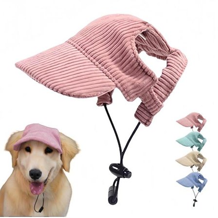 4-delt hat med ørehuller til kæledyr, farverig solbeskyttelse til hunde og katte, sommer- og efterårshovedbeklædning til hvalpe og killinger XL