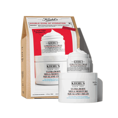 Kiehl's Double Dose of Hydration Set, Skincare, Hudplejesæt, Ansigtspleje, Fugtighedspleje, Kropspleje, Gaveæske