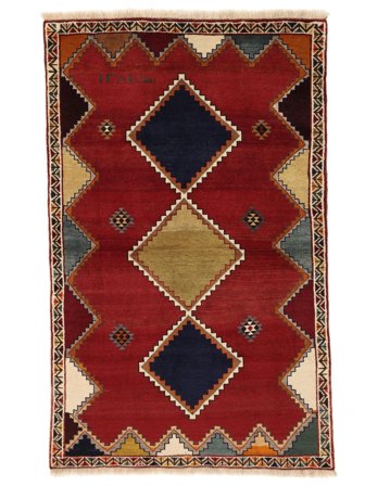 Orientalisk Ghashghai Fine Matta 106X173 Mörkröd/Svart Ull, Persien