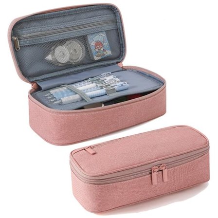 Suuri penaali 5 lokerolla, monitoiminen penaali, vetoketjullinen kynäkotelo, penaali / kynärasia kouluun ja toimistoon