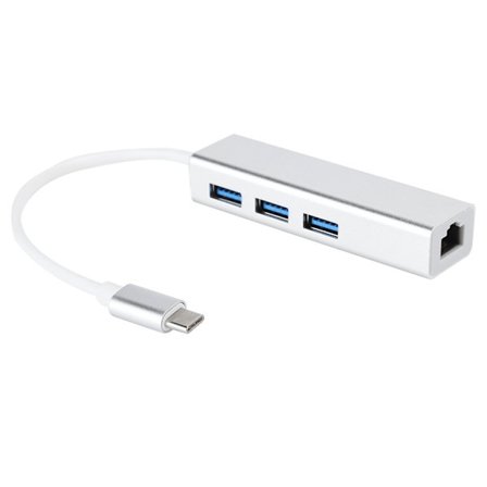 USB 3.0 till Ethernet-adapter med 3 portars HUB Typ C till LAN-nätverk RJ45 Gigabit Ethernet