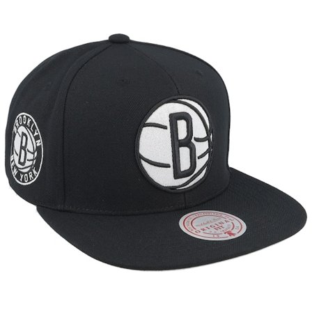 Mitchell & Ness - NBA Zwart snapback Cap - Brooklyn Nets Evergreen Black/White Snapback @ Hatstore