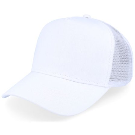 Beechfield - Vit trucker Keps - Kids White/White Trucker @ Hatstore