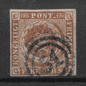 Danmark 1854 - AFA IIIf - Stemplet