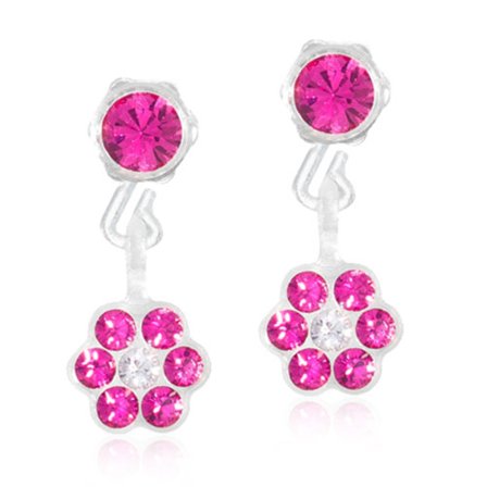 Blomdahl Örhängen Daisy Pendant Rose/Crystal