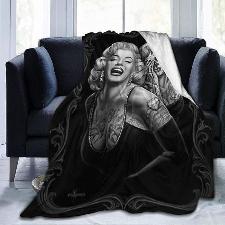 Marilyn Monroe Fluffy Plysch Sängfilt Throw Ultra-mjuk Mysig Micro Fleece Anti-pilling Flanell Sovkomfort Soffa Filt-f48 50x40in 125x100cm