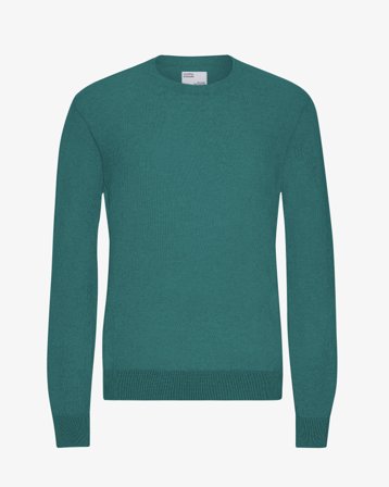 Light Merino Wool Crew - Ocean Green XS