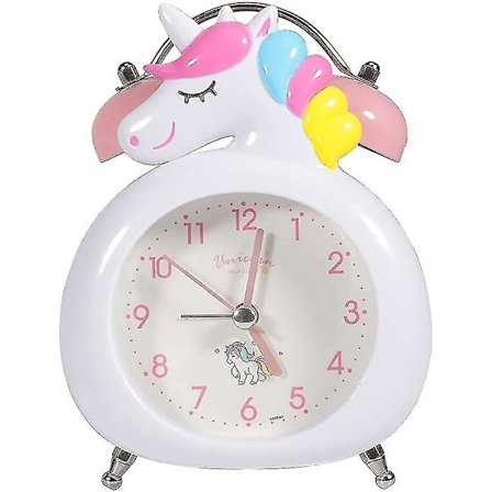 Børnevækkeur, lydløst ur med natlys og høj alarm