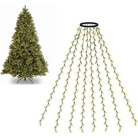 Julgransbelysning Inomhus Utomhus, 280 LED Julgransljusslingor 2 Meter x 8 Rader med 8 Ljuslägen & 6 Timmars Timer, Blinkande Mini-Ljus