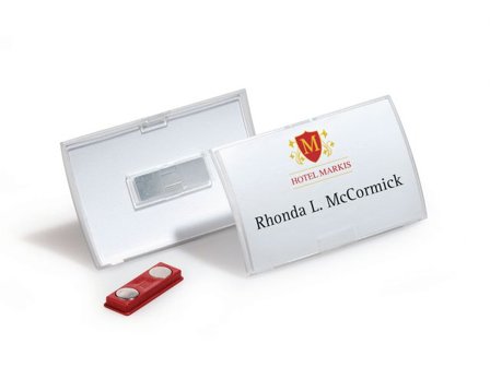 Durable Namnskylt magnet 90x54mm 10/fp - Lyreco - Kontorsmöbler och inredning - Namnskyltar och korthållare - Namnbrickor