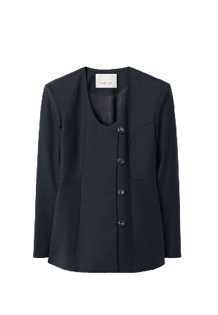 Dagmar SB COLLARLESS BLAZER Kavajer Dam Blå 38