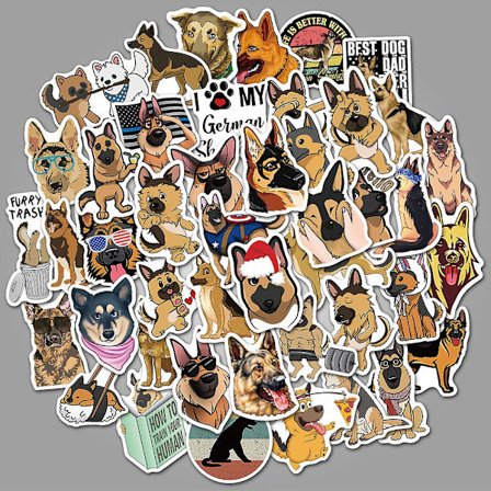 50 klistermärken med schäferhund