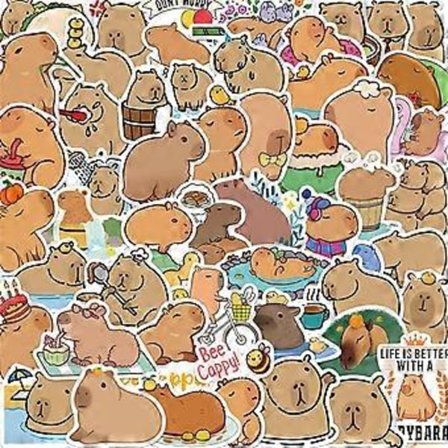 Sjove Capybara Gave Stickers Pakke 50 stk., Søde Dyre Stickers til Børn Teenagere Voksne Glueewee Kawaii Vinyl Vandtætte Stickers til Vandflasker 