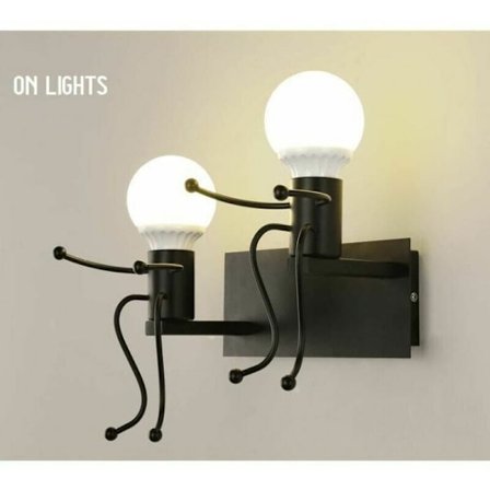 Inomhus Vägglampa Smidesjärn Retro Industriell Stil Robot Designer Personlighet Korridor Kreativ Bar Svart