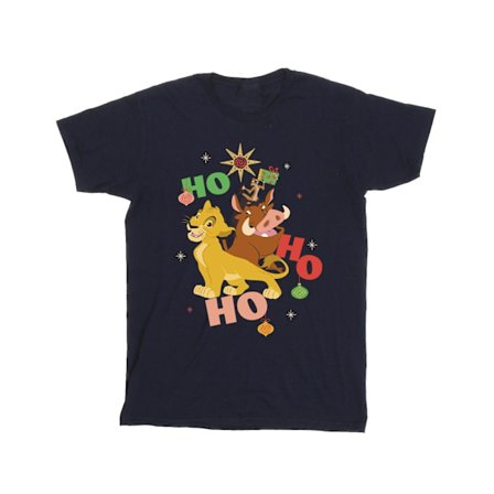 Lejonkungen Flickor Ho Ho Ho Bomulls T-shirt 3-4 År Marinblå