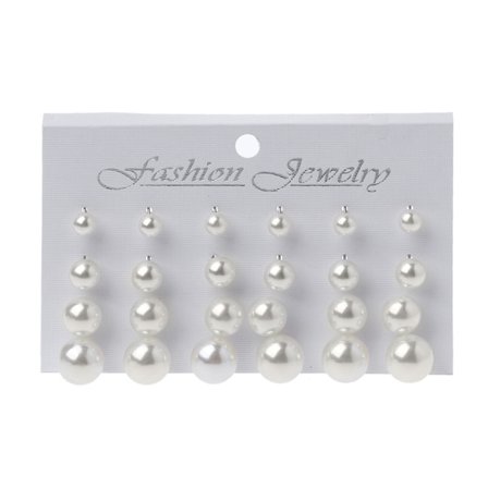 12 paria Shining Simulated Pearl Stud set, hypoallergeeninen teini-ikäisille