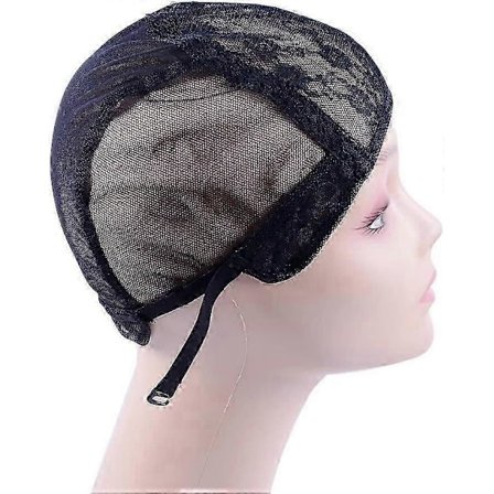 Dobbel Blondehette for å Lage Parykker med Justerbar Stropp bak Limfri Parykkhetter Hårnett (Svart M 53cm)