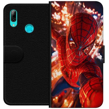 Yhteensopiva Lompakkokotelo Huawei Huawei P smart 2019 Spider Man intensiivisessä toiminnassa välkkyvien valojen ja dynaamisen perspektiivin kera el