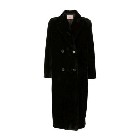 Twinset, Double-Breasted Coats Zwart, Dames, Maat:M