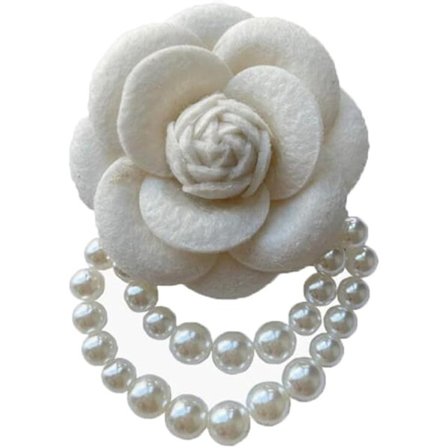 Kamelia Blomst Broche Nåle Perlekvast Korsage Mode Smykker Brocher til Kvinder Skjortekrave Nål