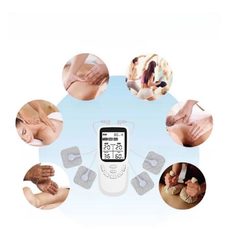 Valkoinen fysioterapia TENS-lihasstimulaattori Sähköinen EMS-akupunktio Kehon hierontalaite Digitaalinen terapia Laihdutuslaite Elektrostimulaattori