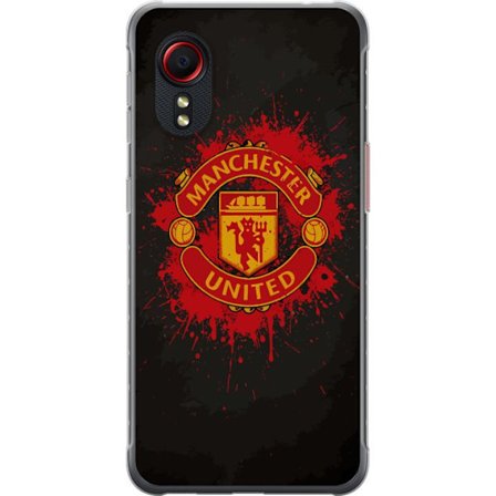 Kompatibelt Mobildeksel til Samsung Samsung Galaxy Xcover 5 Manchester United logo i rød og gul farge med røff sportslig bakgrunn