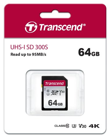 Transcend 300S - flashminnekort - 64 GB - SDXC UHS-I