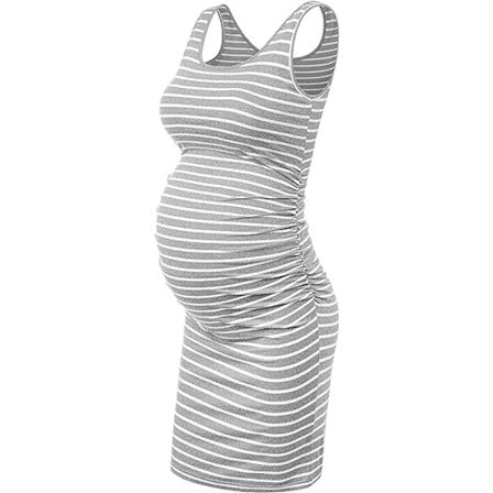 Daglig bruk og babyshower, Maternity Bodycon ermeløs kjole, Sid