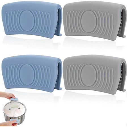 2 par silikone grydegreb, grydegreb varmebeskyttelse, silikone varmt greb til køkkenmadlavning støbejernspande stegeplade