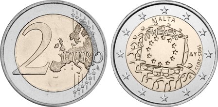 Malta 2015 - 30-årsdagen for EU-flaget - 2 euro mønt