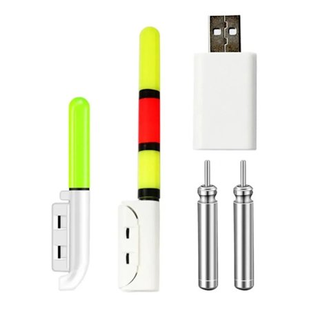 Fiskelysstaver Fiskeredskap med Oppladbart Batteri Glødelampe Stangtupp Gløderør LED Nattfiskestenger