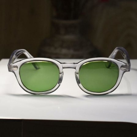 Vintage Acetate Johnny Depp sunglasses 1960's crystal glasses green glass lenses