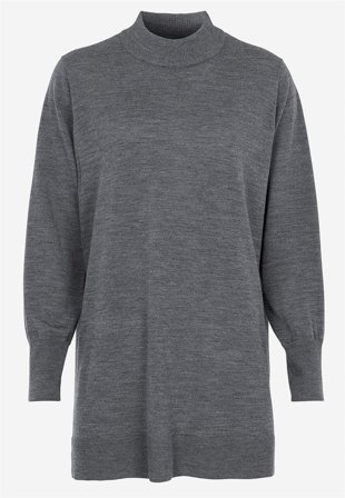 Cellbes of Sweden - Trøje Premium i merinould i mørkegrå / meleret til damer i størrelse 50/52