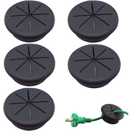 5 kpl Acsergery Joustava Läpivienti, Musta Kaapeliläpivienti, Johtoläpivienti, Musta Pöytäläpivienti, Pöytäkannen Lahja