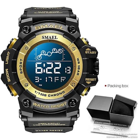 Smael Elektroniske Digitale Klokker For Menn Vanntett Unisex Militær Sportsklokke Med Auto Dato Uke LED Display Hvit 8082